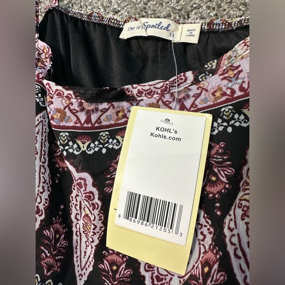 NWT Juniors' Live To Be Spoiled Tassel Tie Shoulder Skater Dress Size 1X - Picture 6 of 6